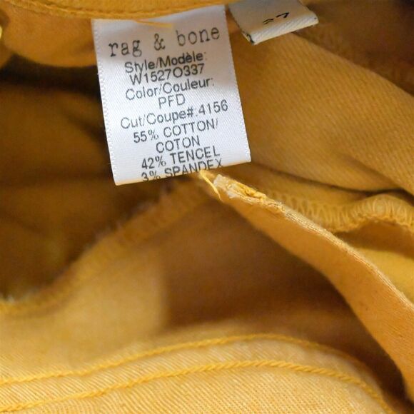 Lot 2 Rag + Bone 27 Zipper Capri Skinny Yellow Blue‎ Stretch Denim Womens Jeans - Picture 8 of 9